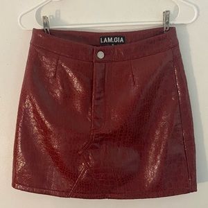 I.AM.GIA red snakeskin skirt